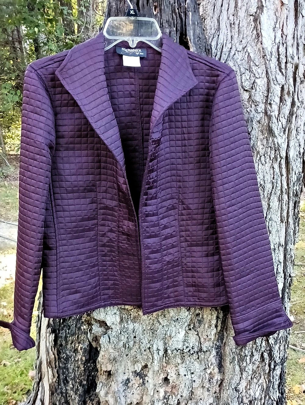 Signature by Roberta Quilted Jacket in Purple Size 10 Like New